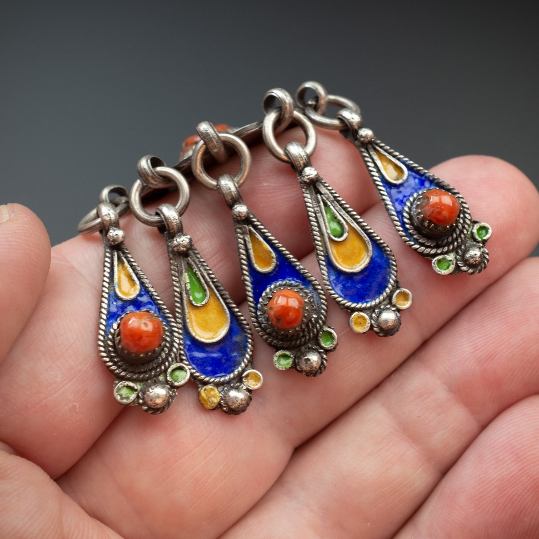 Silver Enamelled Pendant, Tiznit, Morocco