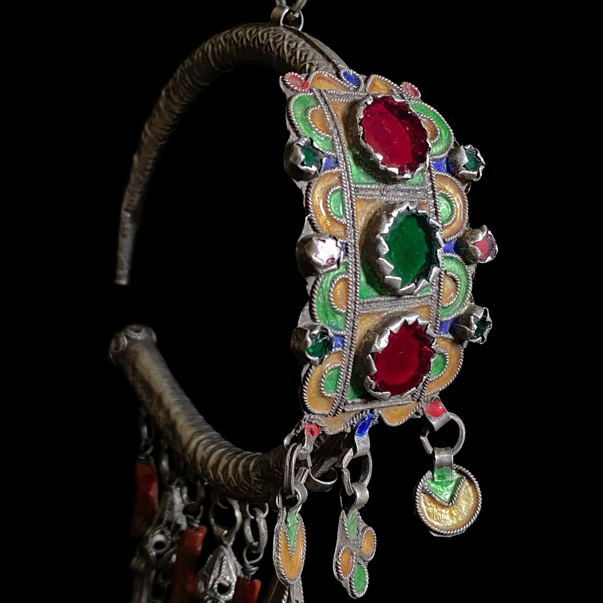 Antique silver temporal adornment from Tiznit, Morocco