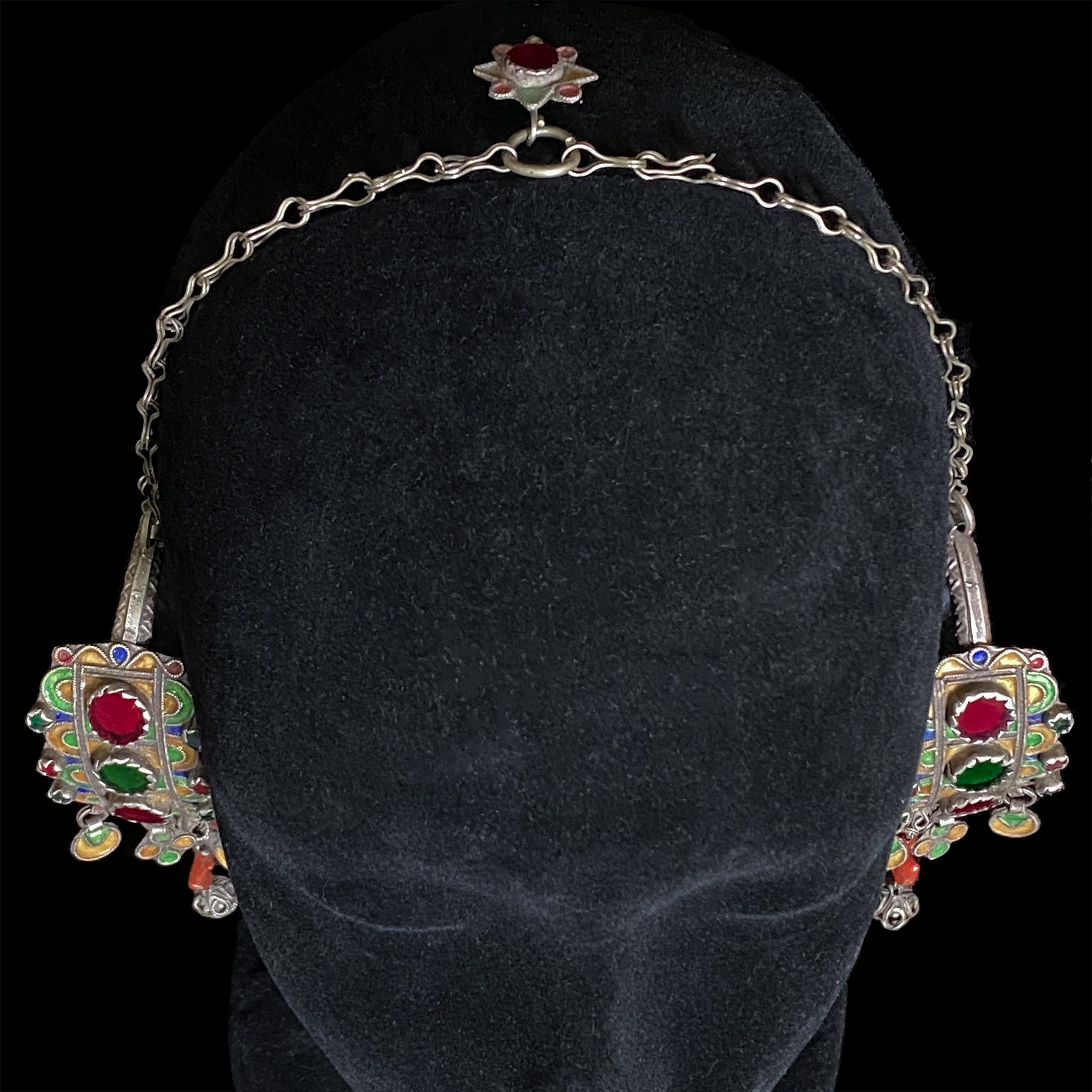 Antique silver temporal adornment from Tiznit, Morocco