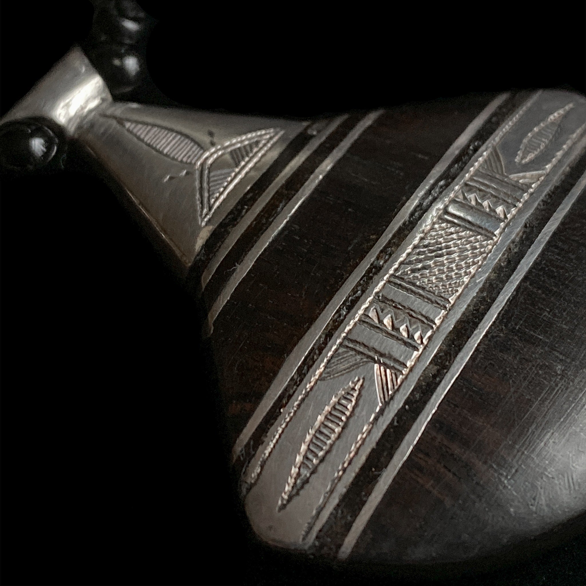 Silver and Ebony Tuareg Necklace | Vintage Ethnic Jewellery