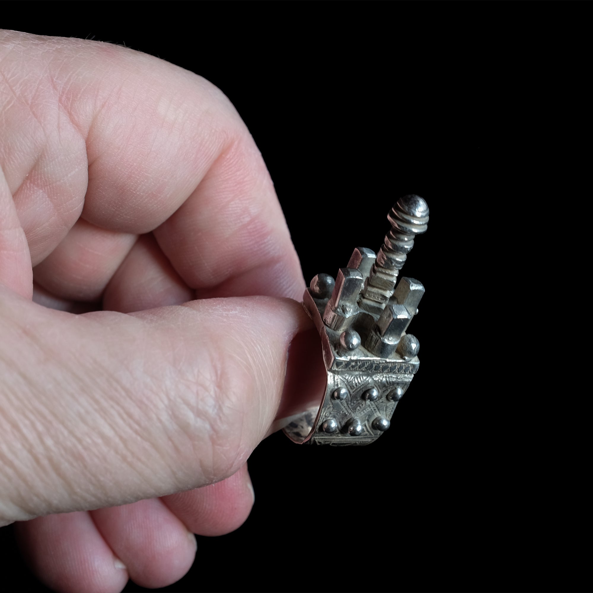 Vintage Silver Mali Mosque Ring