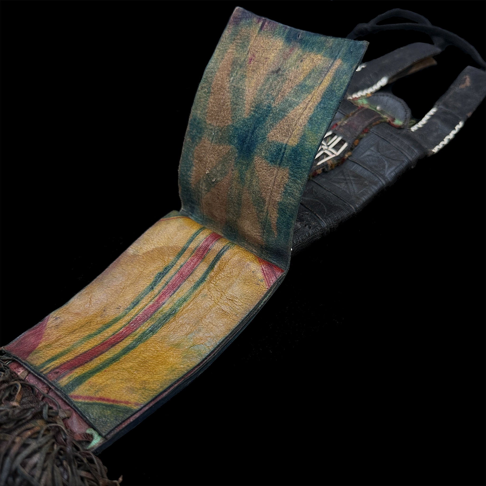 Antique Tuareg leather wallet pouch