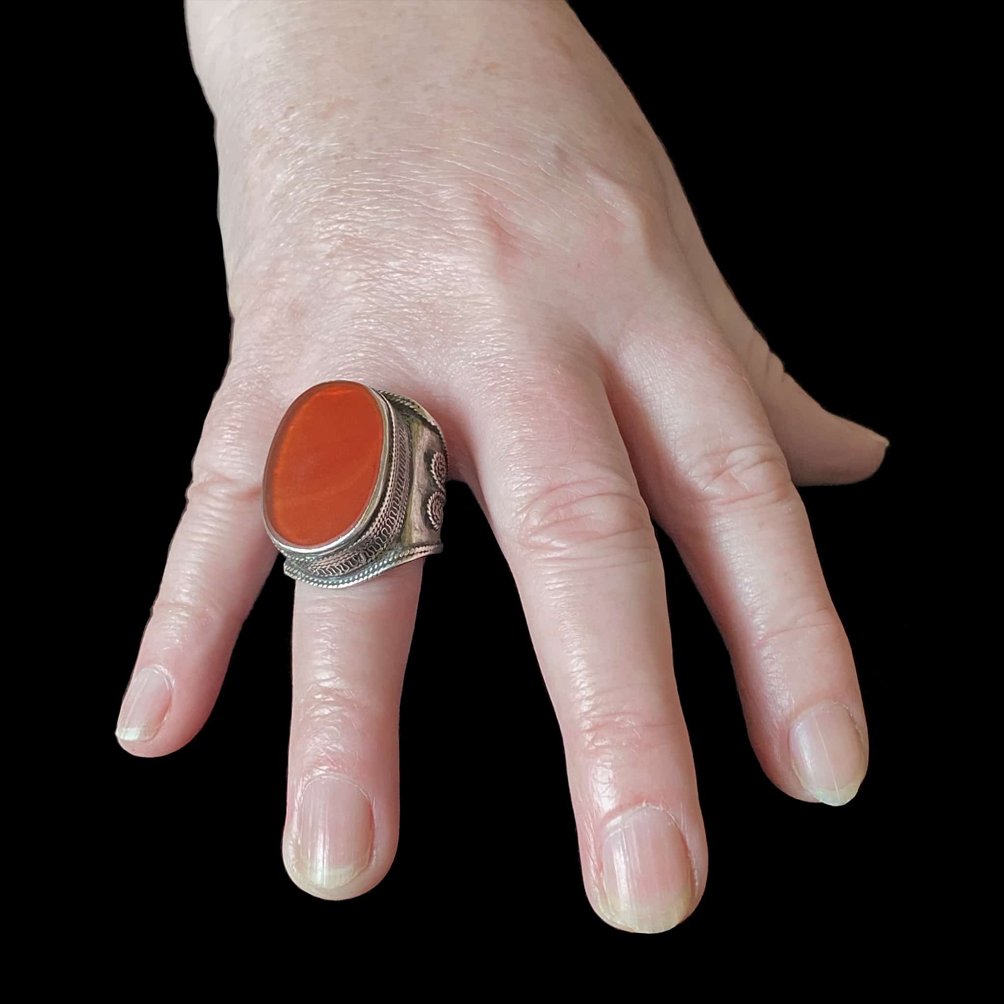 Turkmen Jewellery | Ethnic Adornment and Jewellery | Carnelian Ring