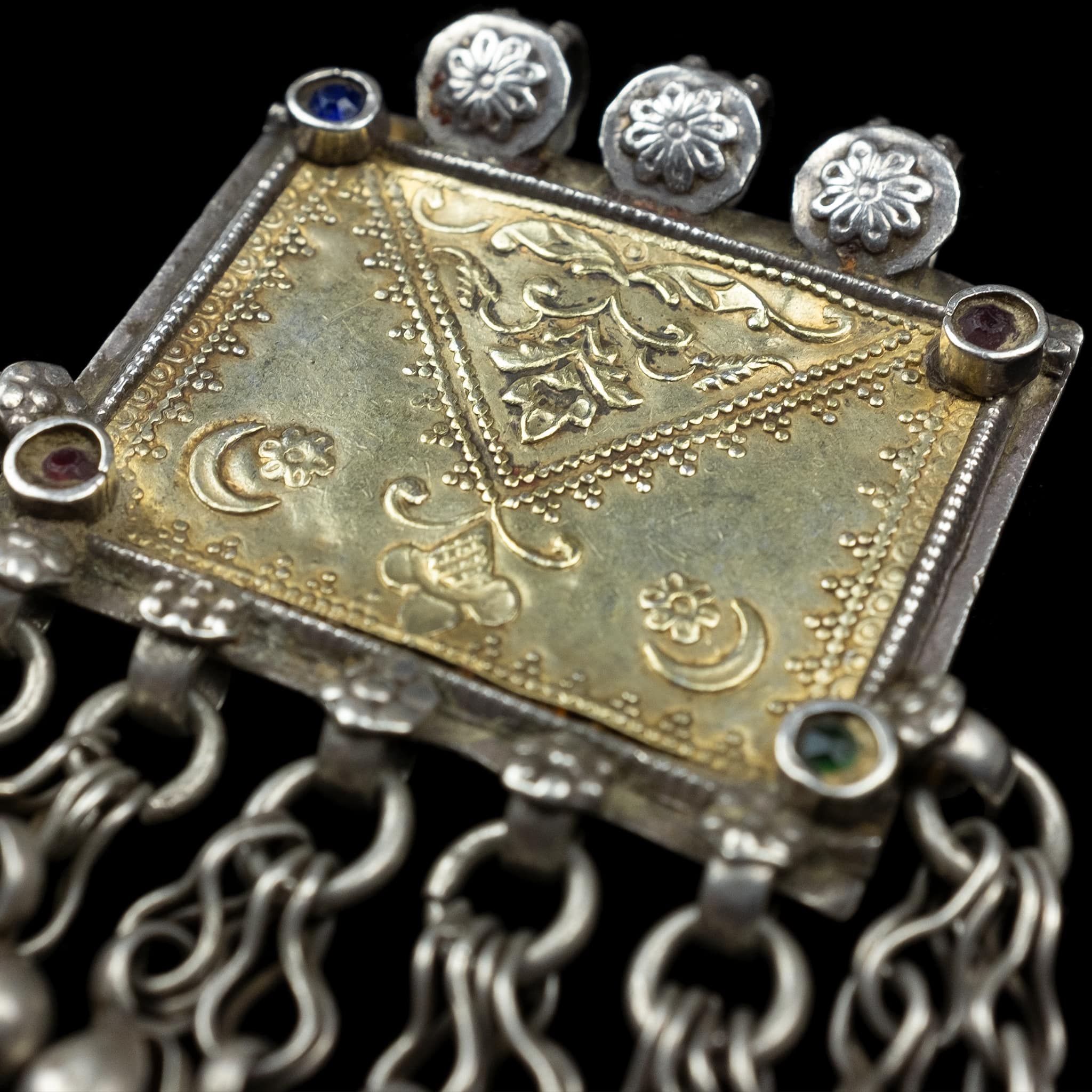 Small Turkmen Silver Pendant | Vintage Ethnic Jewellery