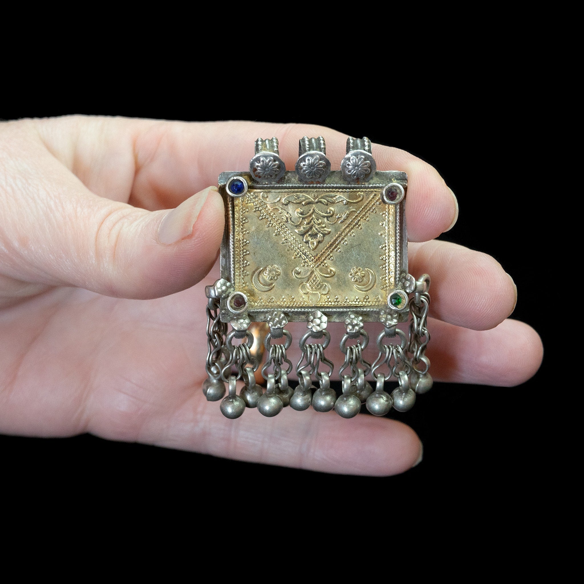Small Turkmen Silver Pendant | Vintage Ethnic Jewellery