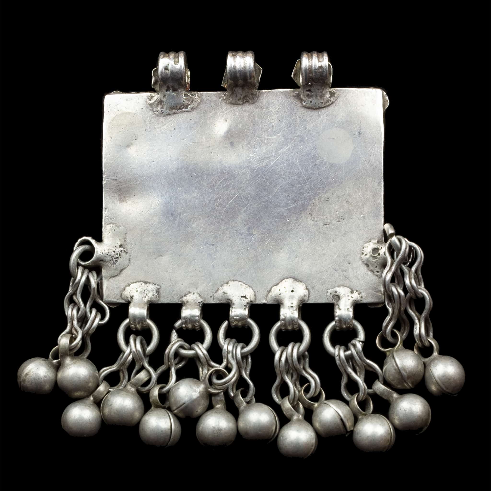 Vintage Silver & Gold Turkmen Pendant, Tekke Jewellery, Turkoman Jewelry