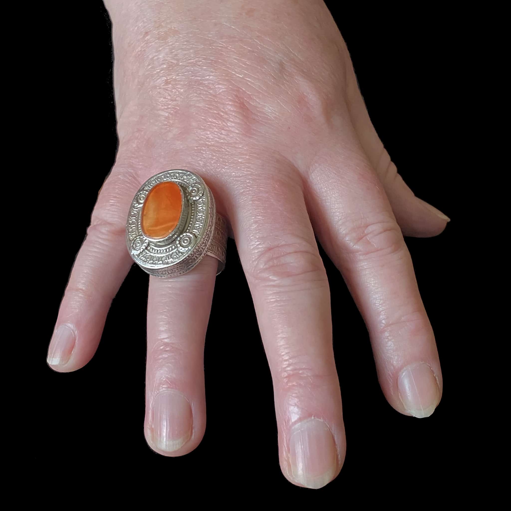 Turkmen Jewellery | Ethnic Adornment and Jewellery | Carnelian Ring