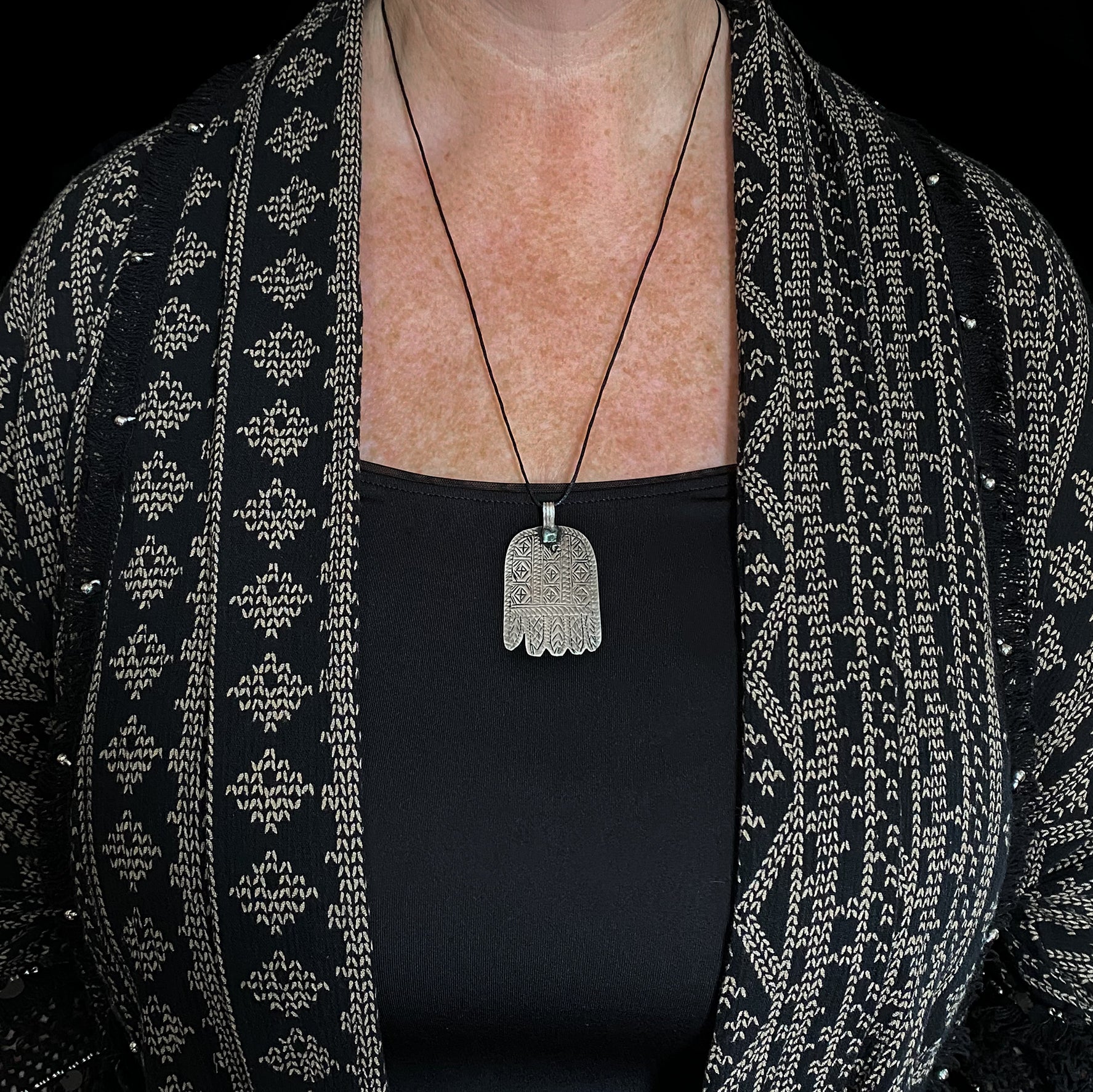 Vintage Silver Hamsa from Guelmim, South Morocco