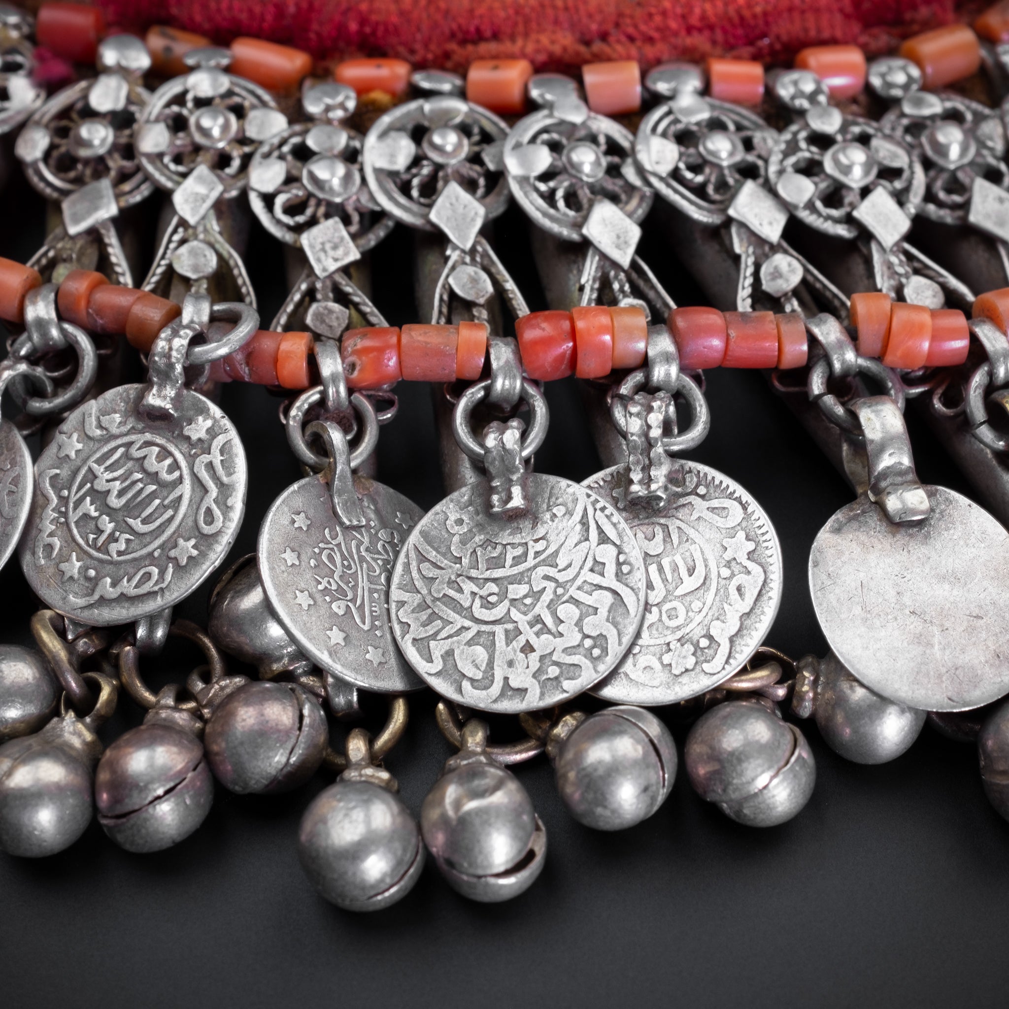Antique Silver Yemenite Bridal Necklace, ‘Labbah Mazamir’
